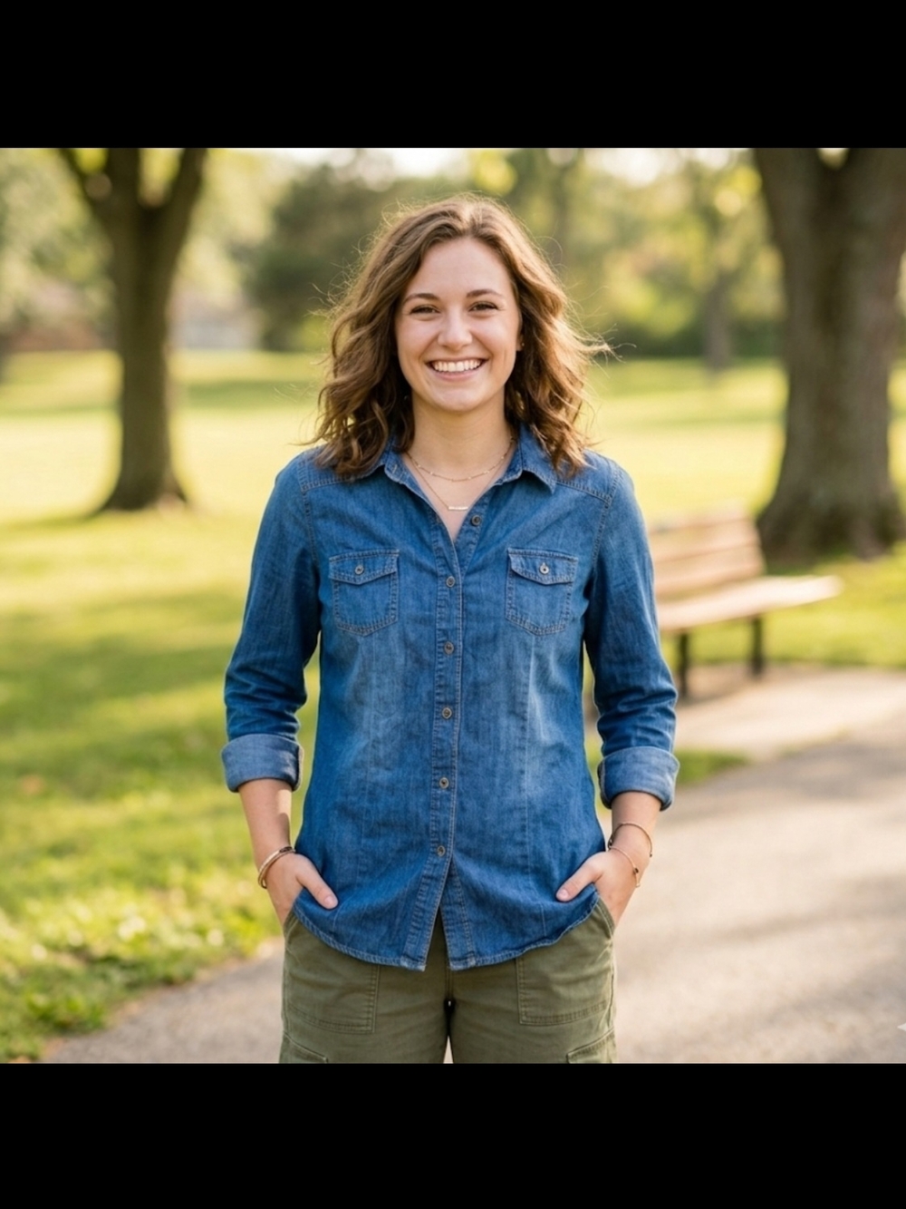 & Other Stories Denim Button-Up Shirt in Blue